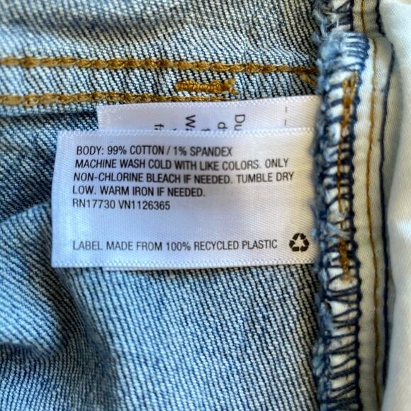 DENIM High Rise Cut Off Jean Shorts Women's Size 12 Distressed Denim Medium Wash - Picture 8 of 8